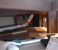 In-cabinet view of drain